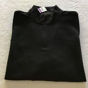 NWT Tasso Elba M XXL LS 1/4 Zip 100% Supima Cotton Sweater in Solid Black